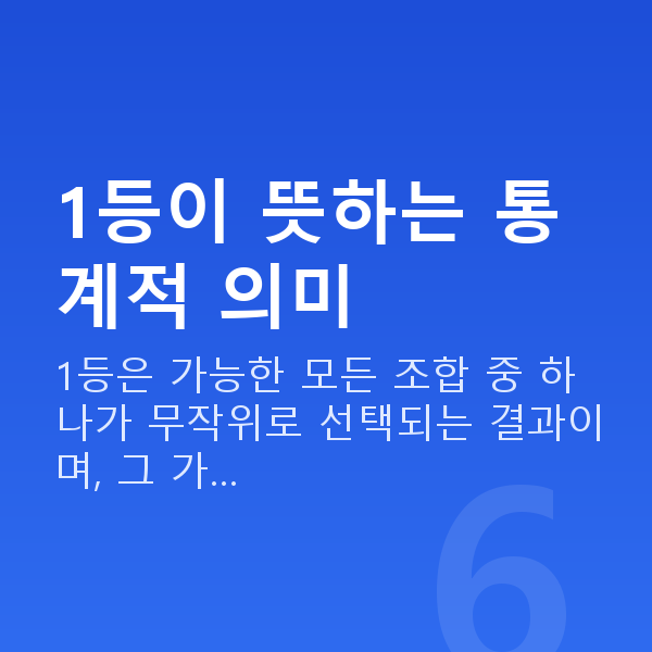 로또1등 1등이 뜻하는 통계적 의미