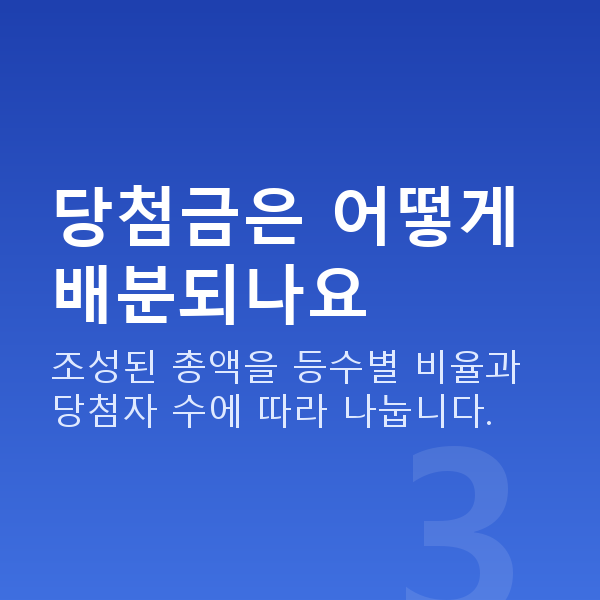 로또당첨금 당첨금은 어떻게 배분되나요