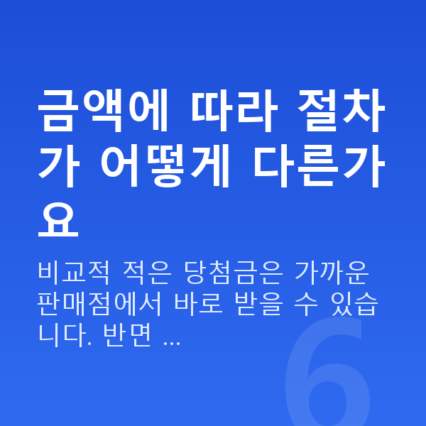 로또당첨금수령방법 금액에 따라 절차가 어떻게 다른가요