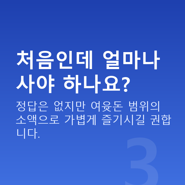로또사는법 처음인데 얼마나 사야 하나요?