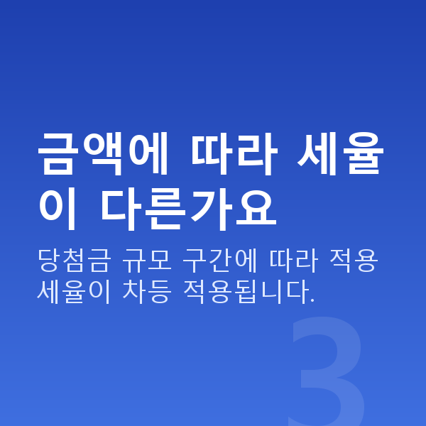 로또세금 금액에 따라 세율이 다른가요