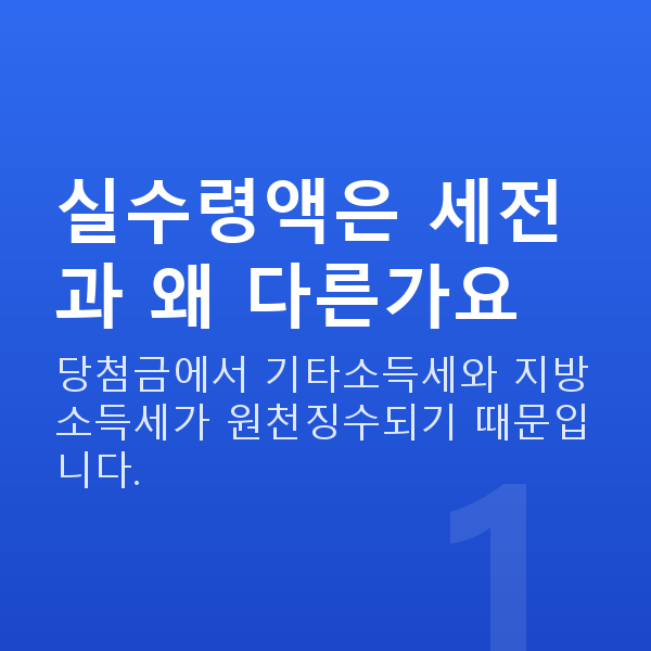로또실수령액 실수령액은 세전과 왜 다른가요