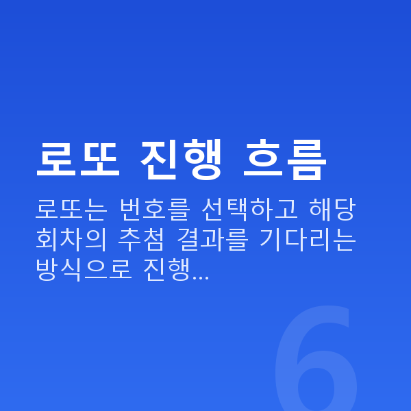 로또하는법 로또 진행 흐름