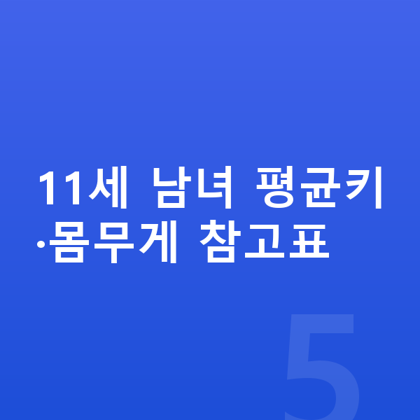 11세 평균키 11세 남녀 평균키·몸무게 참고표