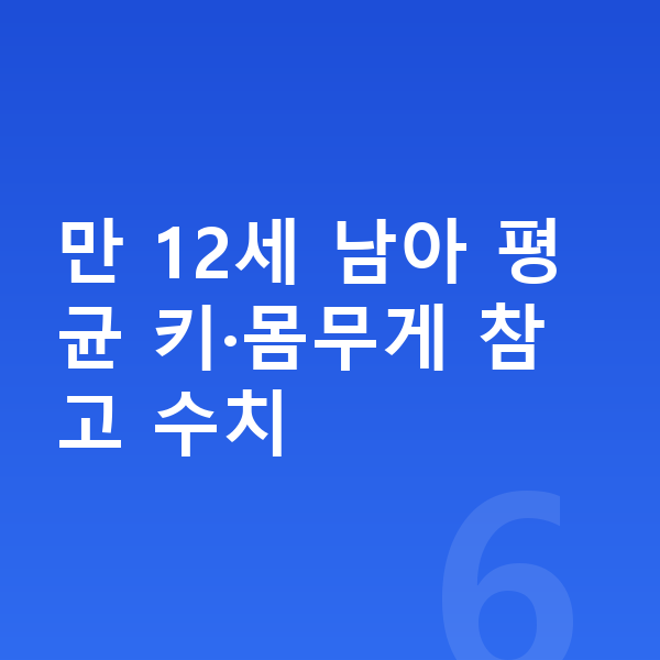12세 남아 평균키 만 12세 남아 평균 키·몸무게 참고 수치