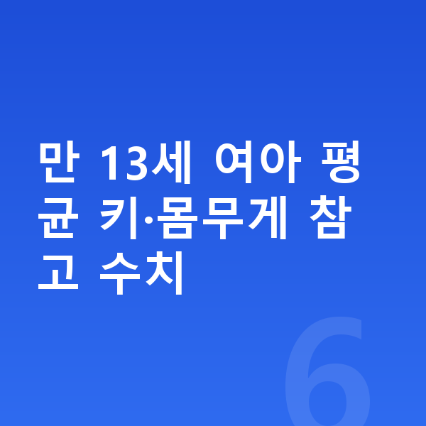 13세 여아 평균키 만 13세 여아 평균 키·몸무게 참고 수치