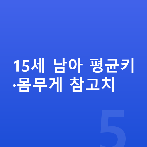 15세 남아 평균키 15세 남아 평균키·몸무게 참고치