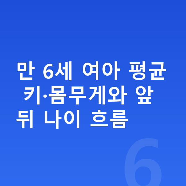 6세 여아 평균키 만 6세 여아 평균 키·몸무게와 앞뒤 나이 흐름