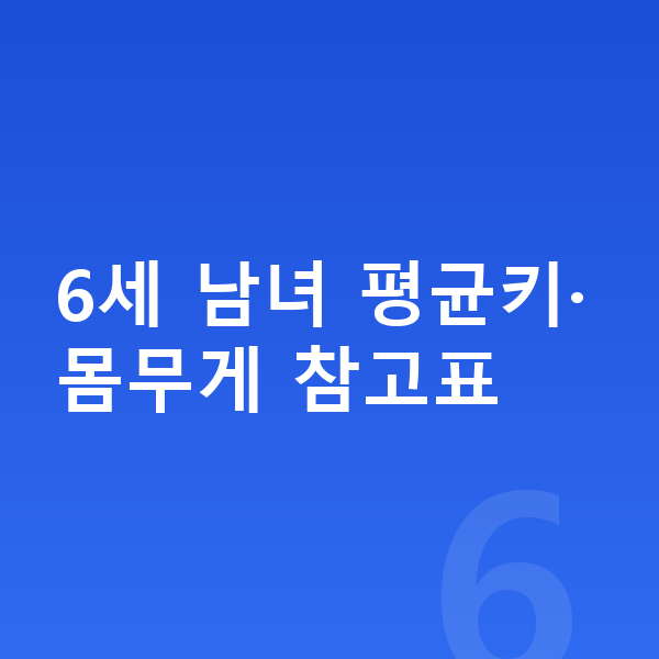 6세 평균키 6세 남녀 평균키·몸무게 참고표