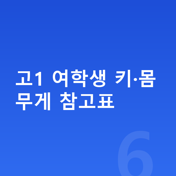 고등학교 1학년 여자 평균키 고1 여학생 키·몸무게 참고표
