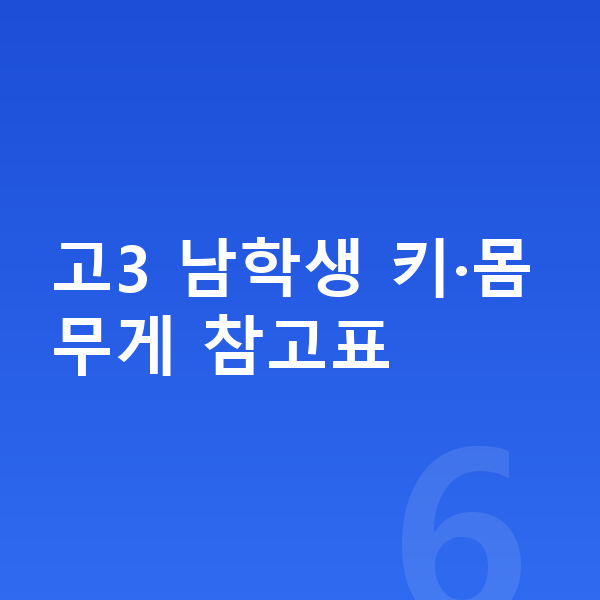 고등학교 3학년 남자 평균키 고3 남학생 키·몸무게 참고표