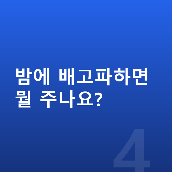 고등학생 키크는음식 밤에 배고파하면 뭘 주나요?