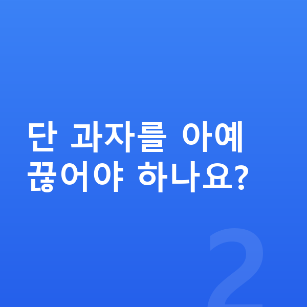 남아 간식 단 과자를 아예 끊어야 하나요?