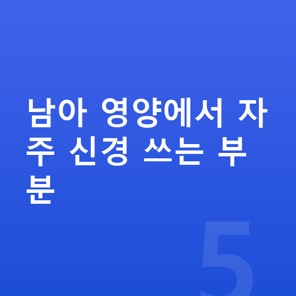 남아 영양제 남아 영양에서 자주 신경 쓰는 부분