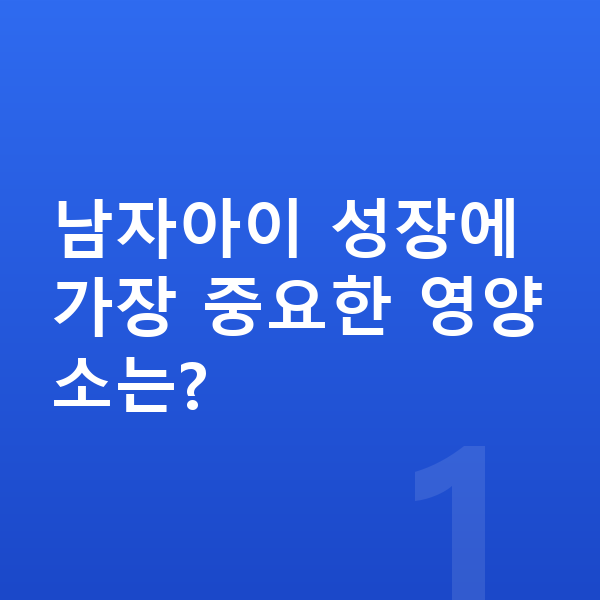 남자아이 키크는영양 남자아이 성장에 가장 중요한 영양소는?