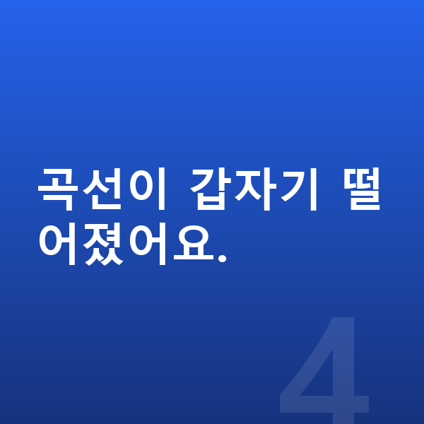 성장 곡선 곡선이 갑자기 떨어졌어요.