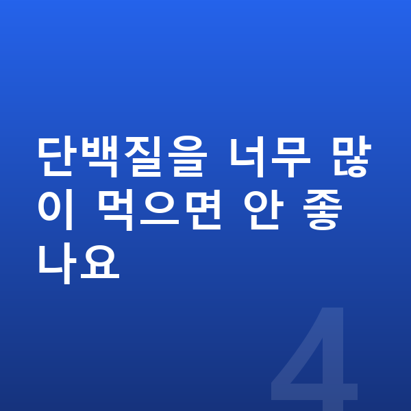 성장기 단백질 단백질을 너무 많이 먹으면 안 좋나요