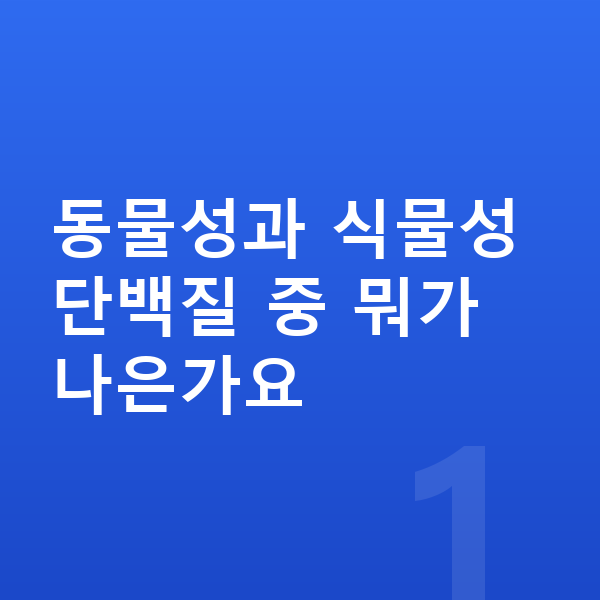 성장기 성장 단백질 동물성과 식물성 단백질 중 뭐가 나은가요
