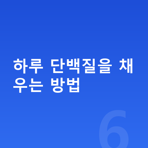 여아 단백질 하루 단백질을 채우는 방법