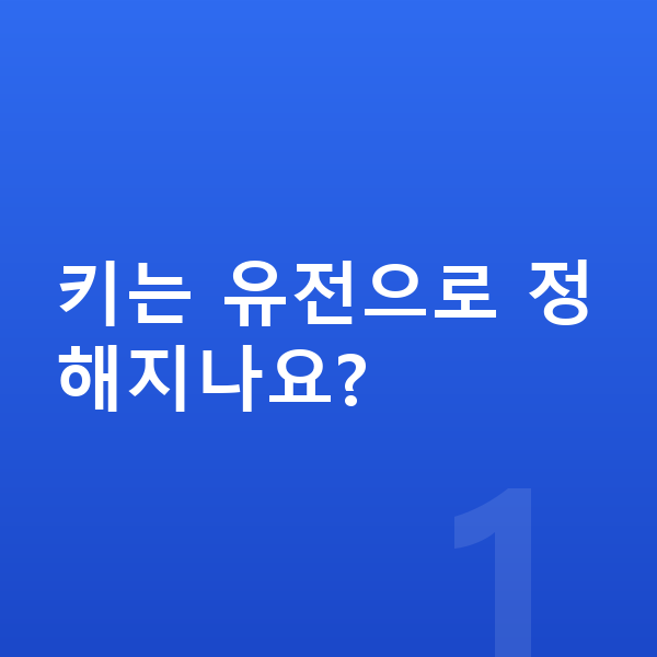 여자 키 크는법 키는 유전으로 정해지나요?