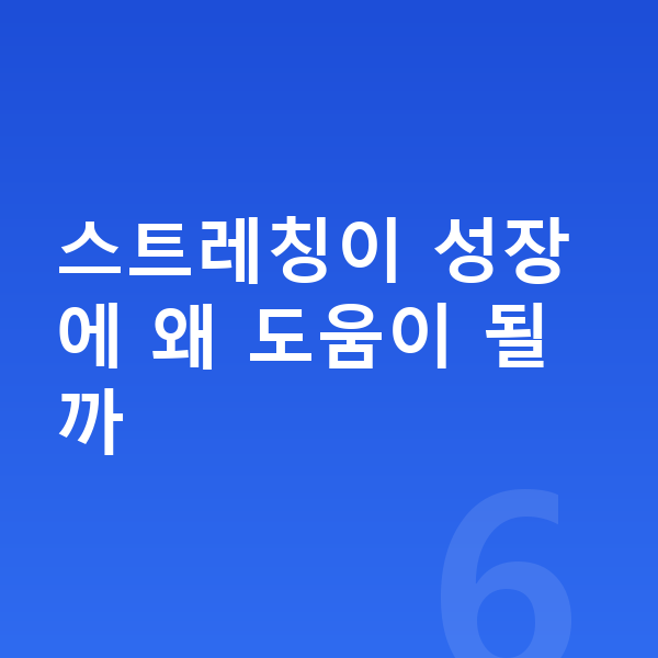 우리아이 키크는 스트레칭 스트레칭이 성장에 왜 도움이 될까
