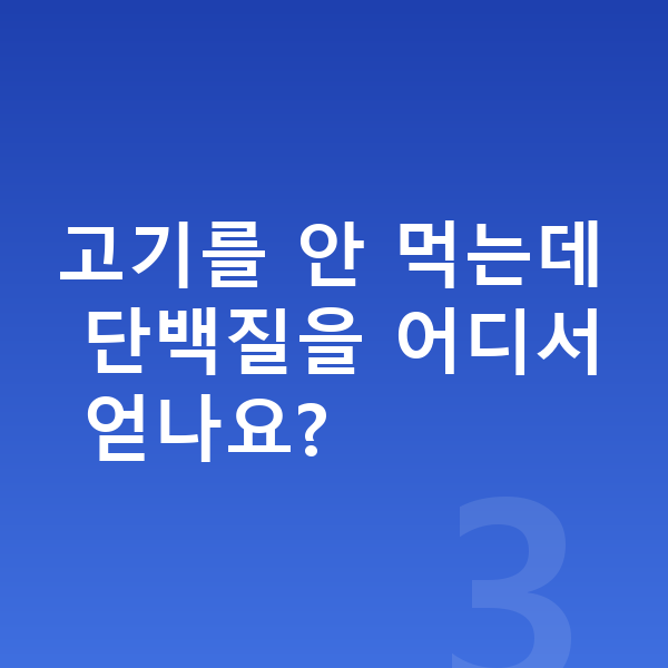 우리아이 키크는음식 고기를 안 먹는데 단백질을 어디서 얻나요?
