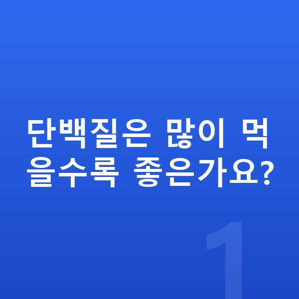 청소년 단백질 단백질은 많이 먹을수록 좋은가요?