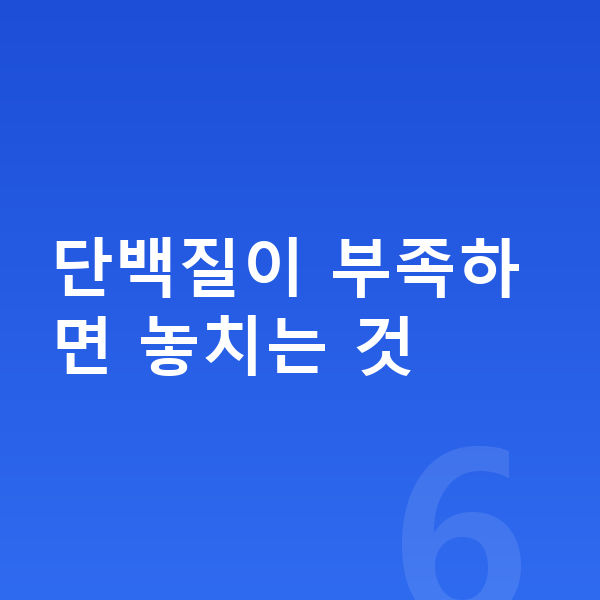 청소년 단백질 단백질이 부족하면 놓치는 것