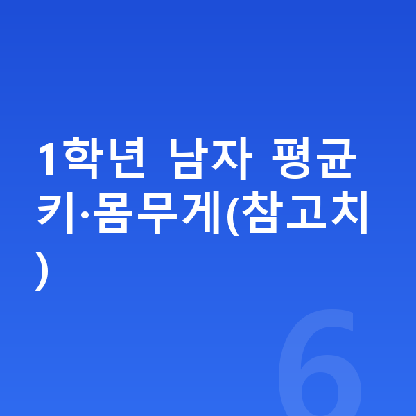 초등학교 1학년 남자 평균키 1학년 남자 평균키·몸무게(참고치)