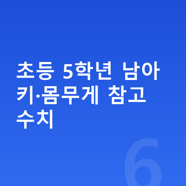 초등학교 5학년 남아 평균키 초등 5학년 남아 키·몸무게 참고 수치