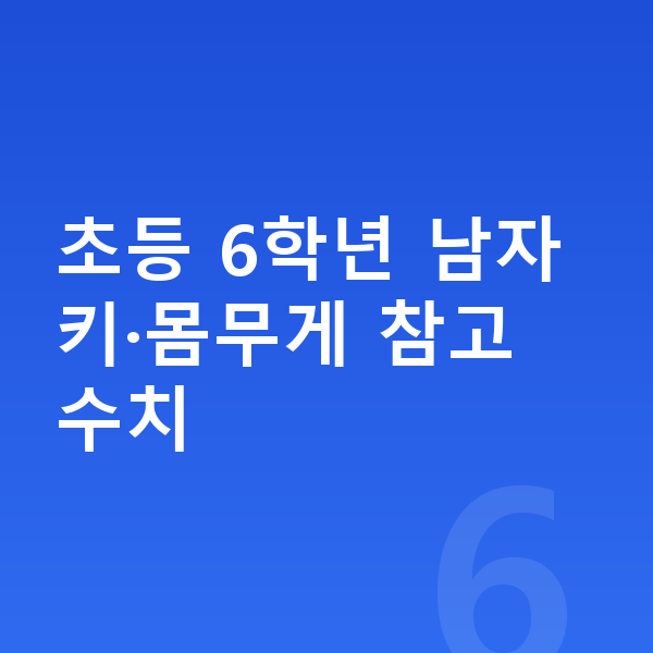 초등학교 6학년 남자 평균키 초등 6학년 남자 키·몸무게 참고 수치