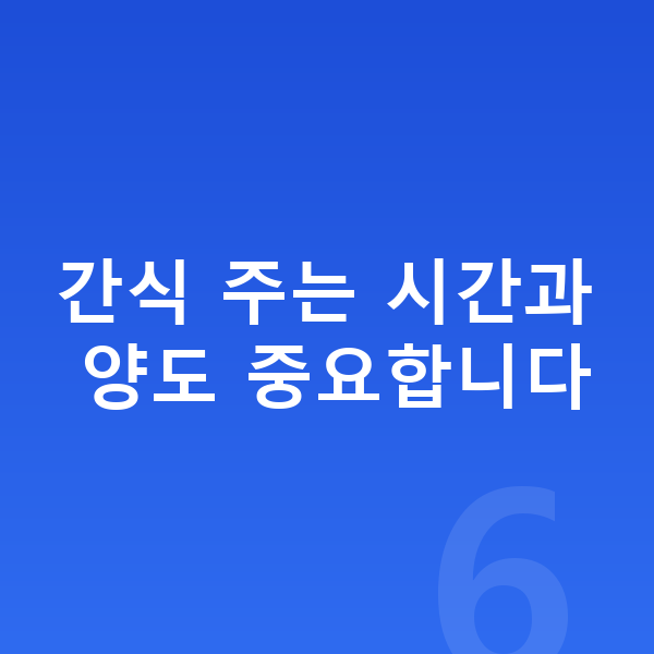 초등학생 간식 간식 주는 시간과 양도 중요합니다