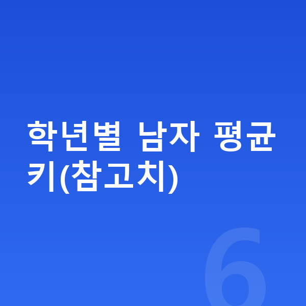 초등학생 남자 평균키 학년별 남자 평균키(참고치)