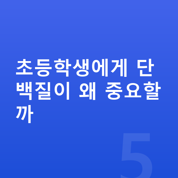 초등학생 단백질 초등학생에게 단백질이 왜 중요할까