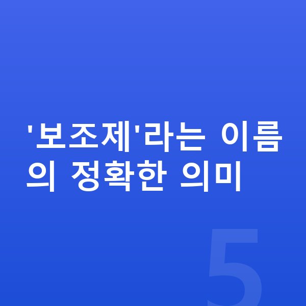 초등학생 성장보조제 '보조제'라는 이름의 정확한 의미