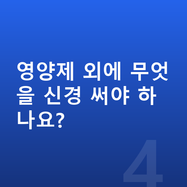 초등학생 성장영양제 영양제 외에 무엇을 신경 써야 하나요?