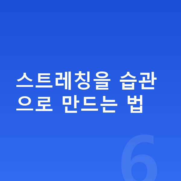 초등학생 키크는 스트레칭 스트레칭을 습관으로 만드는 법