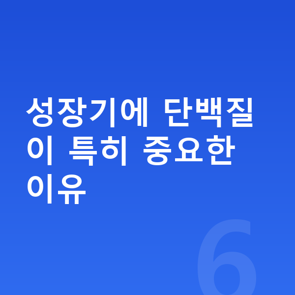 키성장 단백질 성장기에 단백질이 특히 중요한 이유