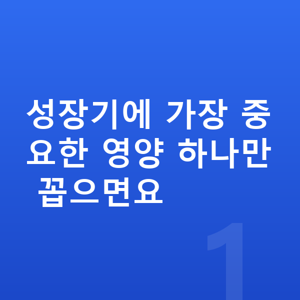 키성장 필수영양 성장기에 가장 중요한 영양 하나만 꼽으면요