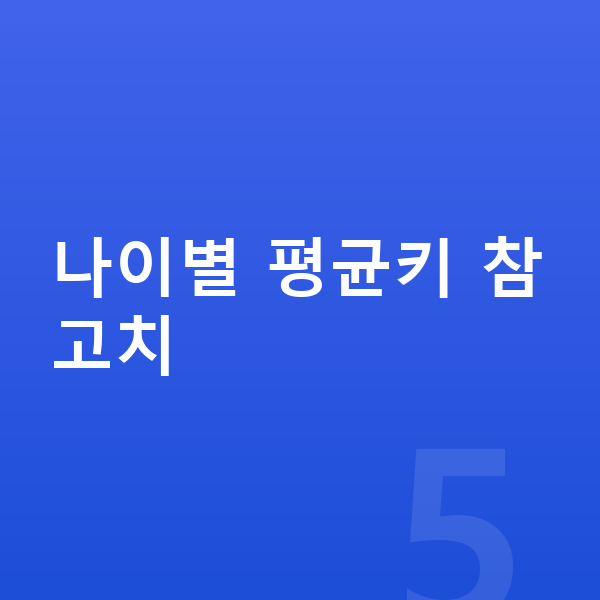 키 작은 아이 나이별 평균키 참고치