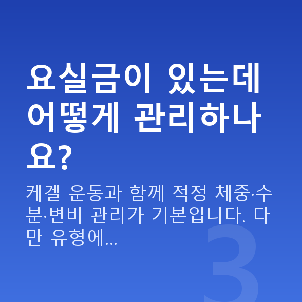 노년 부부관계 요실금이 있는데 어떻게 관리하나요?