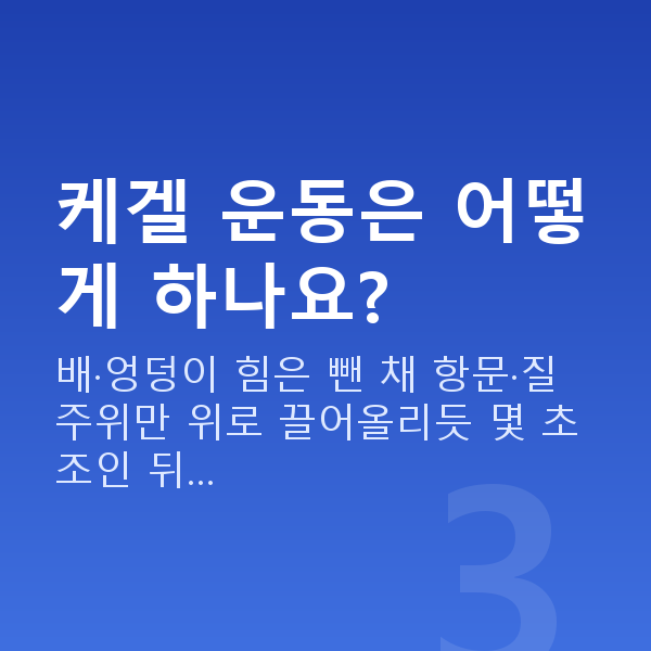명기되는법 케겔 운동은 어떻게 하나요?