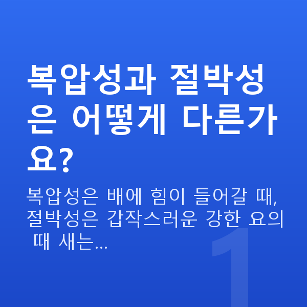 복압성요실금 복압성과 절박성은 어떻게 다른가요?