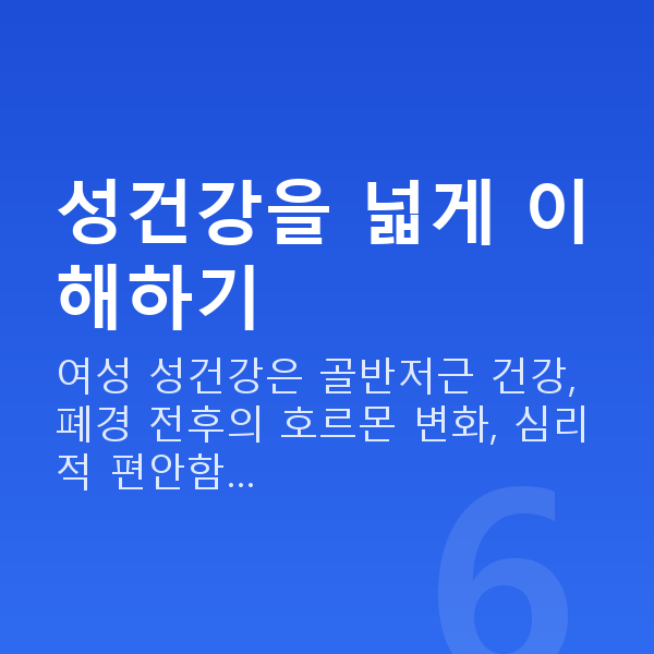 여성성건강 성건강을 넓게 이해하기