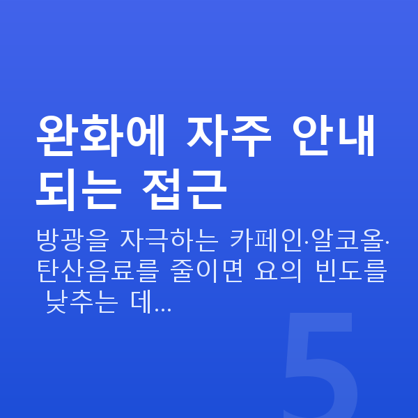 요실금완화 완화에 자주 안내되는 접근