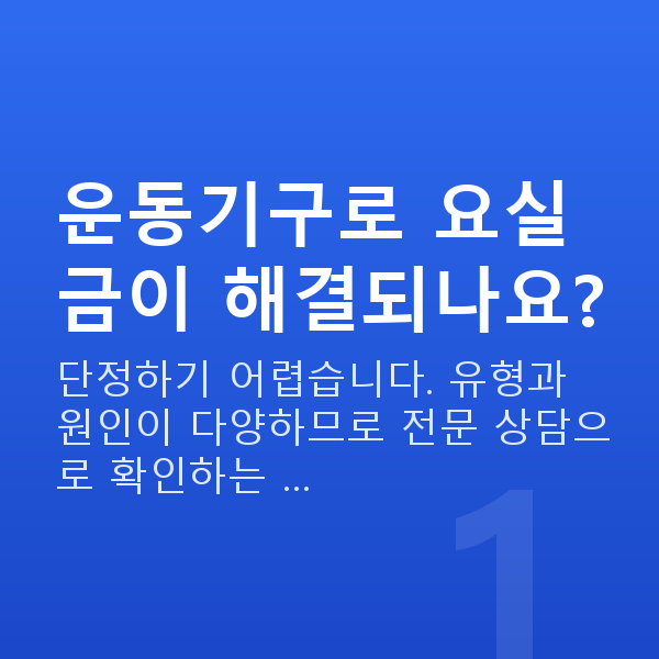 요실금운동기구 운동기구로 요실금이 해결되나요?