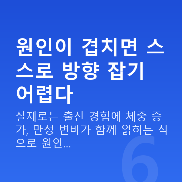 요실금원인 원인이 겹치면 스스로 방향 잡기 어렵다
