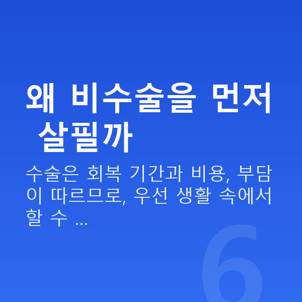 이쁜이수술비수술 왜 비수술을 먼저 살필까