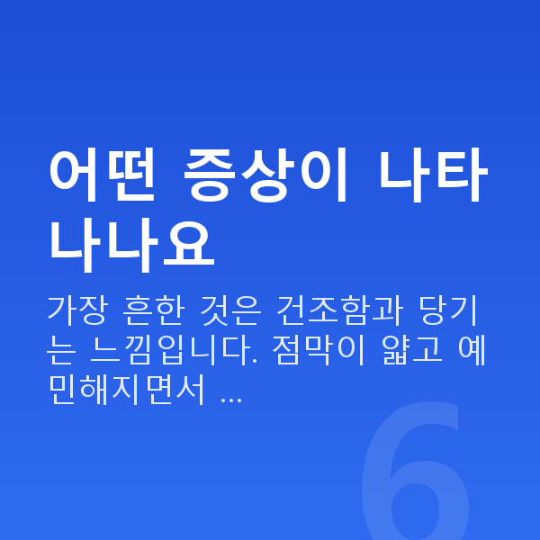 질건조증증상 어떤 증상이 나타나나요
