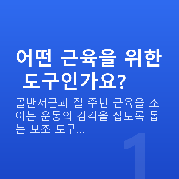 질수축운동기구 어떤 근육을 위한 도구인가요?